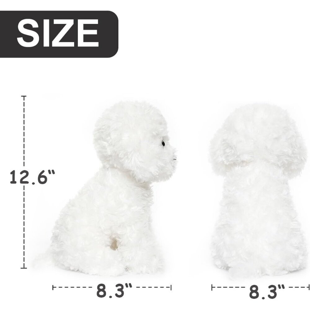 Bichon Frise Maltese Maltipoo White Labradoodle Plush Toy 12.6" Inches White - Picture 5 of 9